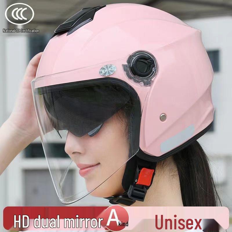 Certified Electric Vehicle Helmet with Cold Protection and Neck Gaiter – Unisex Half Helmet for Motorcycle Safety