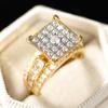 Xiaomi Huitan Gorgeous Women Ring Gold Color Geometric Shaped Luxury Wedding Party Accessories Inlaid Sparkling CZ Lady Chic Jewelry