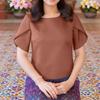ZANZEA Women Casual Round Neck Summer Short Sleeve Plain Blouse