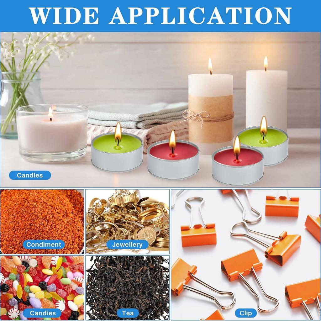 Metal Tin Cans, 20 Pack 6 Ounce Round Empty Containers, Metal Tins with Clear Lids for Kitchen Office Aromatherapy, Candles, Candy Storage