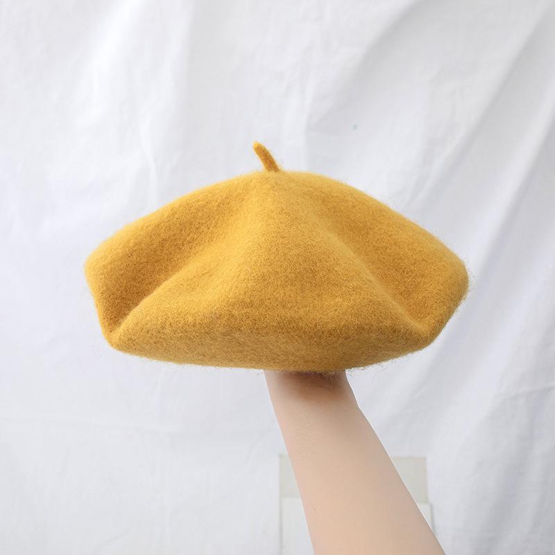 Women's Cross-Border Wool Beret: Autumn/Winter Korean-Style, British Retro Octagonal Painter Hat for Large Head Circumference