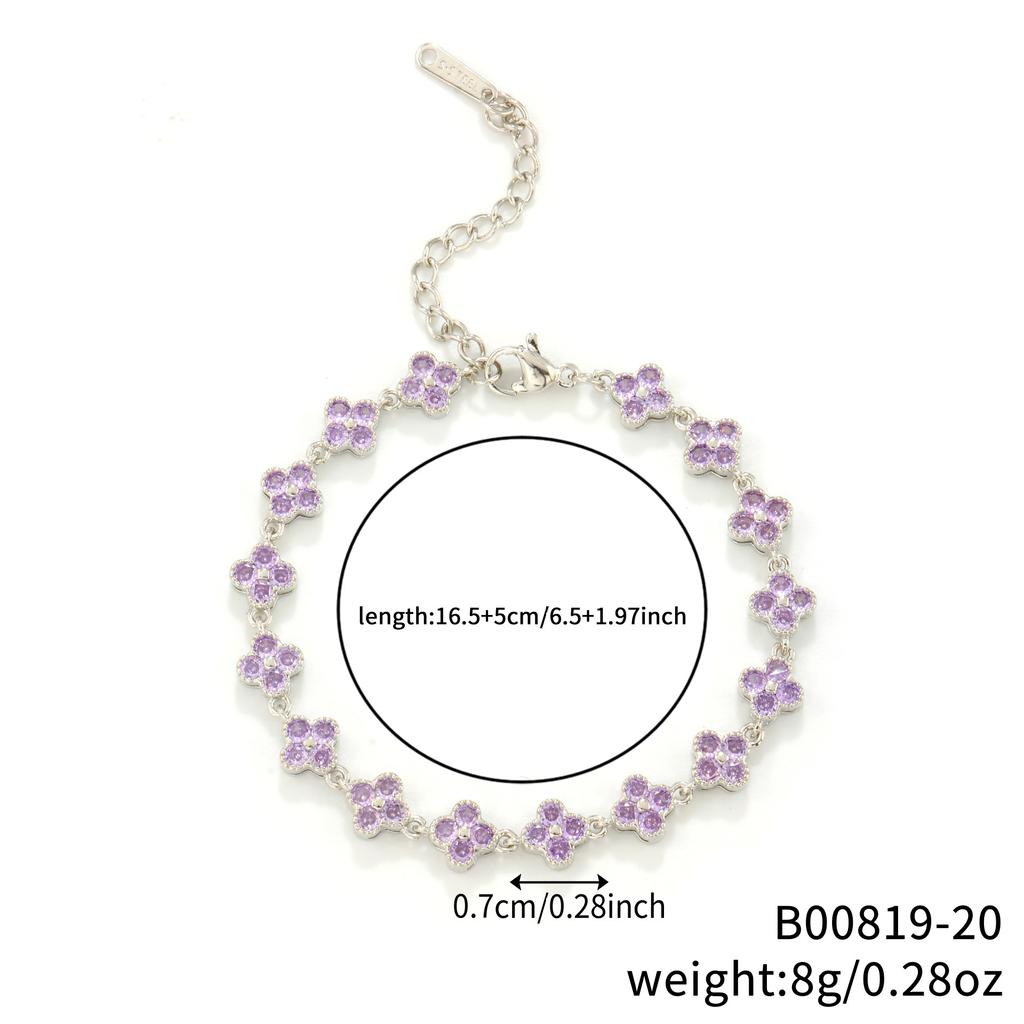 Hot-selling, Four-leaf Clover Bracelet Shein Popular Color Zircon European and American Fashion Design Luxury Jewelry