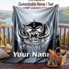 Flannel Blanket Motorhead Print Custom Name Text Soft Throw for Sofa Bed
