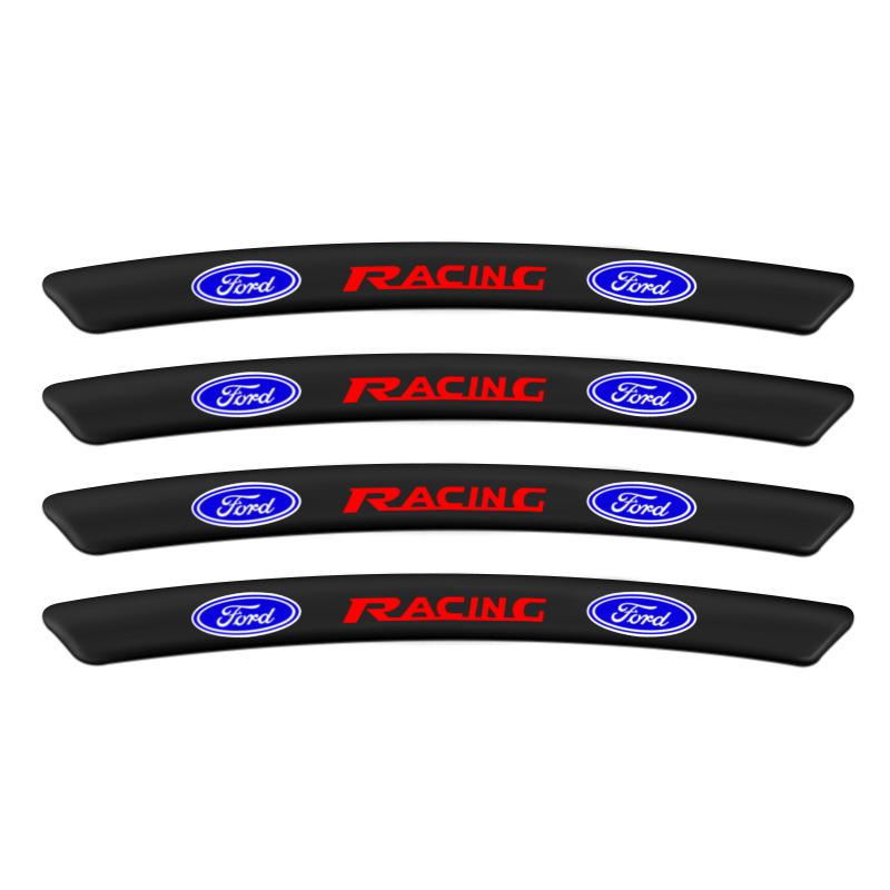 AACD1 4Pcs Aluminum Wheel Hub Rim Badge For Ford Mustang Focus 2 3 4 Spoke Emblem Mondeo Fiesta Auto Exterior Decoration Accessories