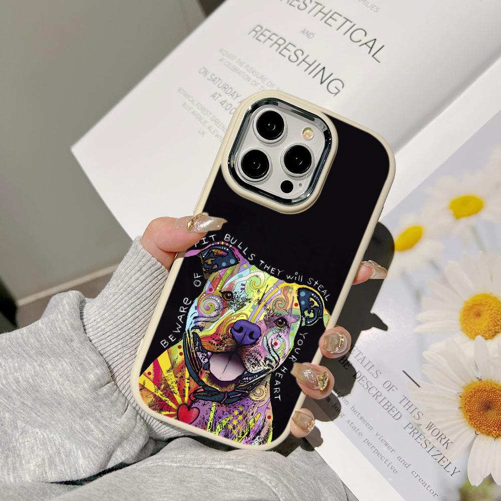 Ae76 Dog Color Doodle Design Art Phone Cases for Samsung A13 A32 A53 A04e A54 S23 S24 Ultra Infinix Hot 40i Huawei Metal Camera Protective Back Cover