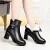Women's Ankle Boots Winter High-heel Ladies Fashion Boots Large Size Wool Warm Women Winter Boots Shiny