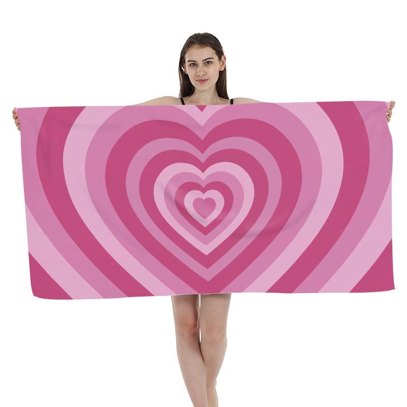 Pastellrosa Gold Stern Polyester Strandtuch Ästhetisch Y2K Badetuch Sandfrei Schnelltrocknend Badezimmerdecke für Sommerstrand Spa