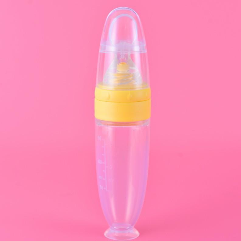 2025 New 1 Pcs Baby Rice Paste Bottle Baby Silicone Milk Bottle Feeding Spoon For Baby Silicone Squeeze Spoon Rice Paste Bottle