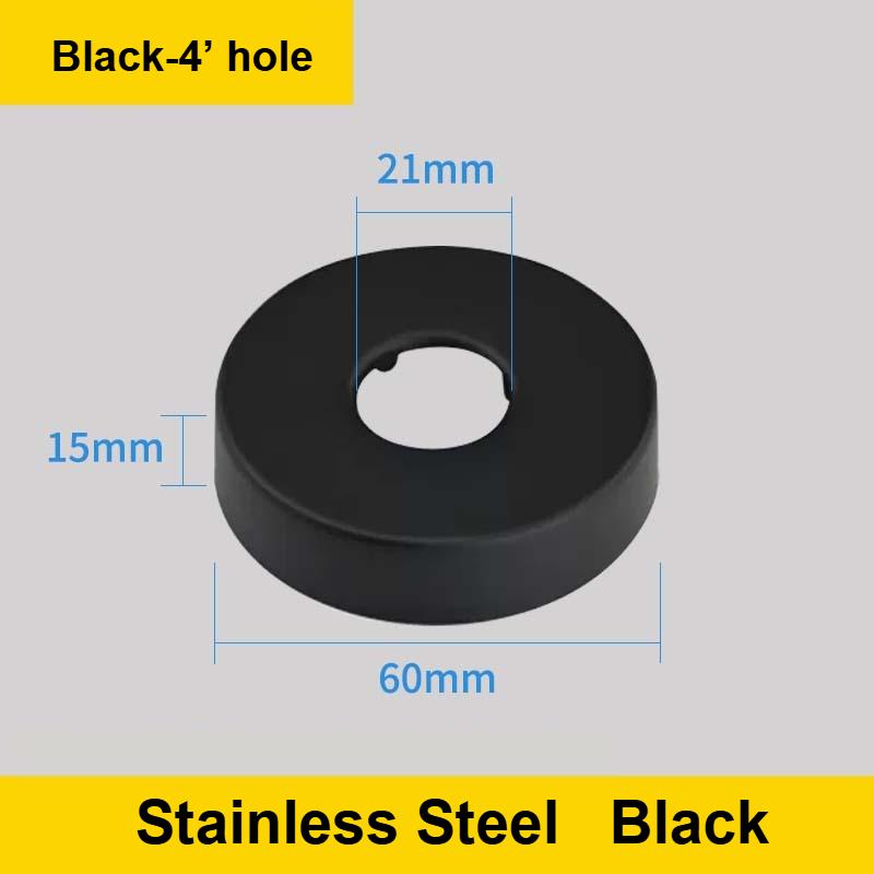 1Pc Black Shower Faucet Decorative Cover Chrome Finish Stainless Steel Water Pipe Wall Covers Kitchen Bathroom Accessories