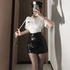 Policewoman Professional Uniform Temptation Cosplay Tights Hip Skirt Game Dress Nightclub Performance Sex Dress