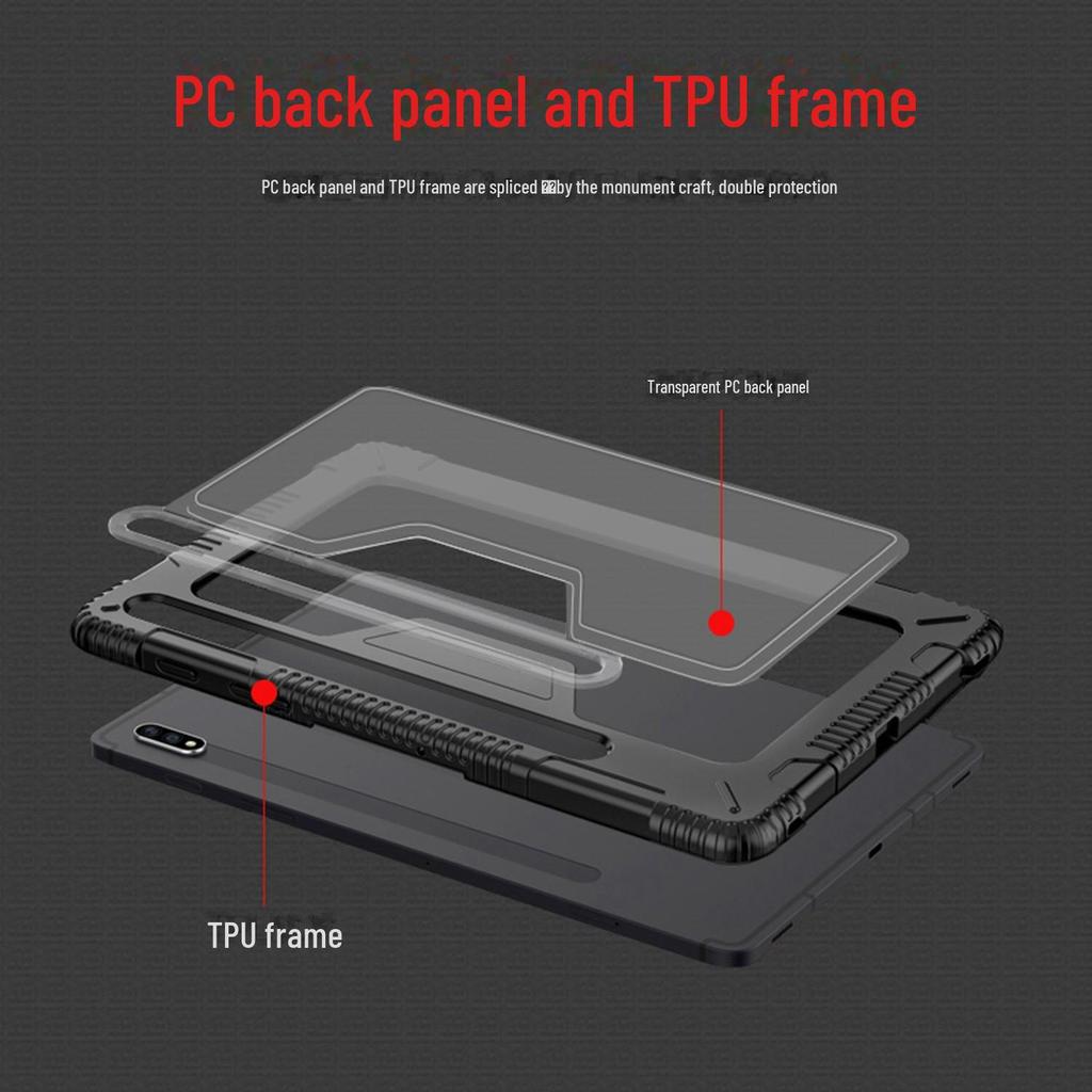 Beskyttelsesetui i skinn med magnetisk feste for Samsung Galaxy Tab S7/S8 Plus 12,4" nettbrett