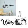 Hollow Out Metal Wine Wall Art Black Wine Letter Wall Decor Wine Themed Wall Decor  Patio