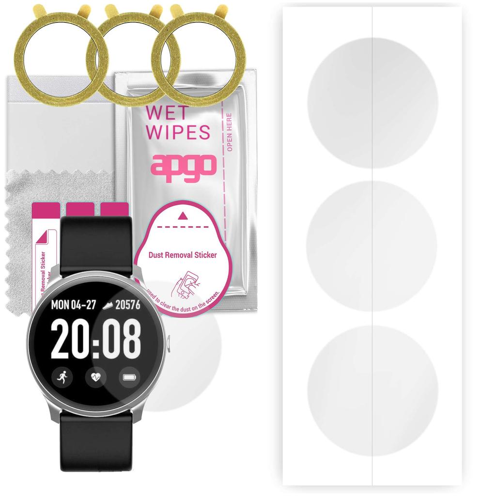 3x apgo Hydrogel Displayschutzfolie für Pacific Black PC00149, Hydrogel Film, mit Positionierungsschicht, einfache Installation