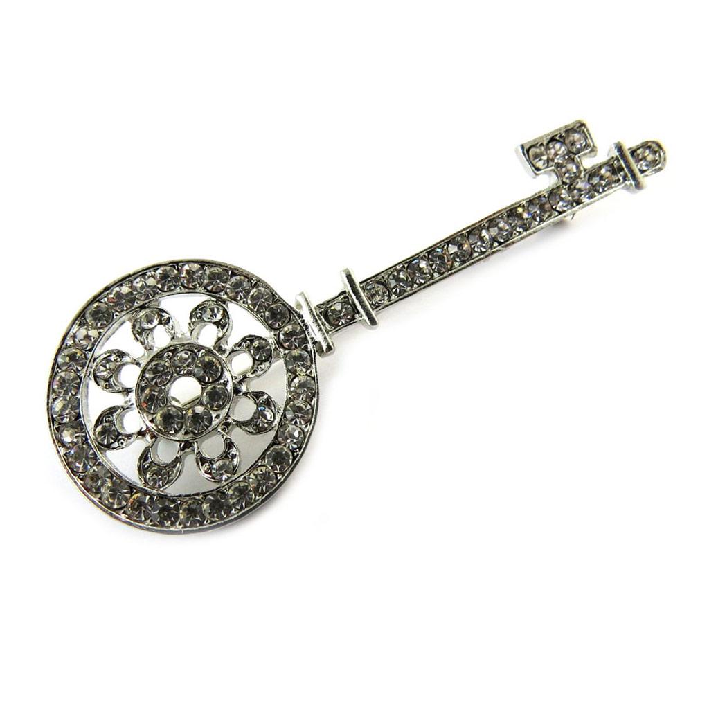 Les Trésors De Lily [N6331] - Designer-Brosche 'Clé des Mögliches' silberweiß