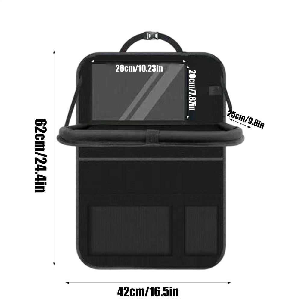 

Органайзер на спинку сиденья автомобиля с держателем для планшета, водонепроницаемая защита от пинков, сумка для хранения детских закусок и игрушек для внедорожника, седана, грузовика, дома на колесах, для путешествий чёрный