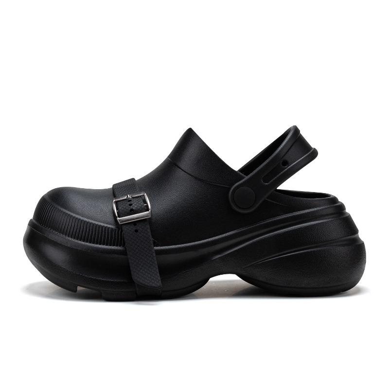 

6.0 Super high heel thick-soled bag head slippers women s summer wear non-slip heightening new high-end beach hole shoes 35-36