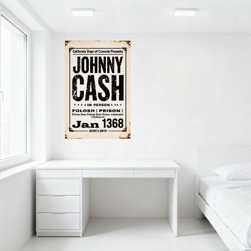 Vintage Johnny Cash Folsom Prison Konzert Metallblechschild Retro Abgenutzte Wanddekoration für Bar Pub Haus Café