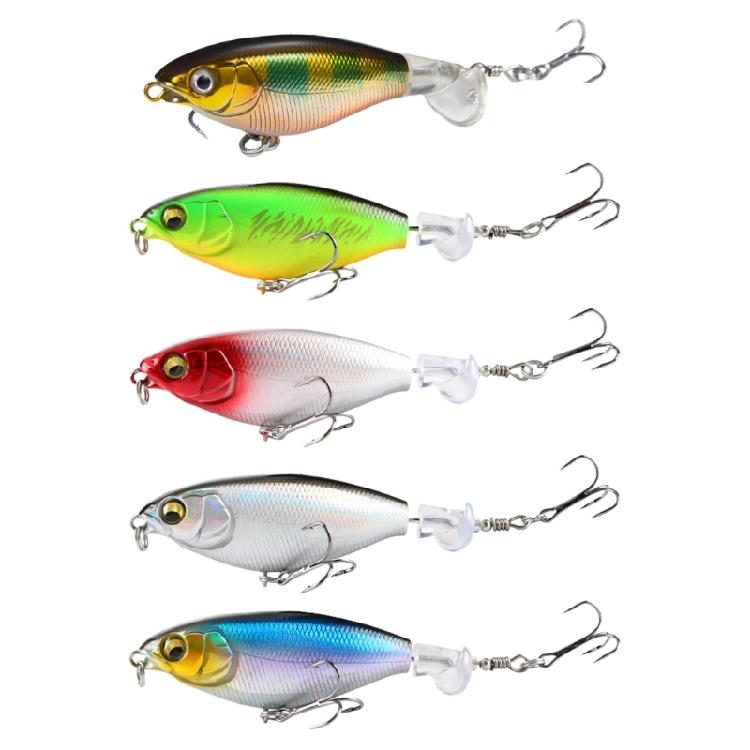 5Pcs Floating Propeller Lure Topwater Fishing Lures Hard Baits Propeller Noise Baits Outdoor Fishing Accessories