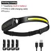 Powerful Induction COB LED Headlamp Built-in Battery USB Rechargeable  Head Torch Outdoor Waterproof Camping Fishing Headlight