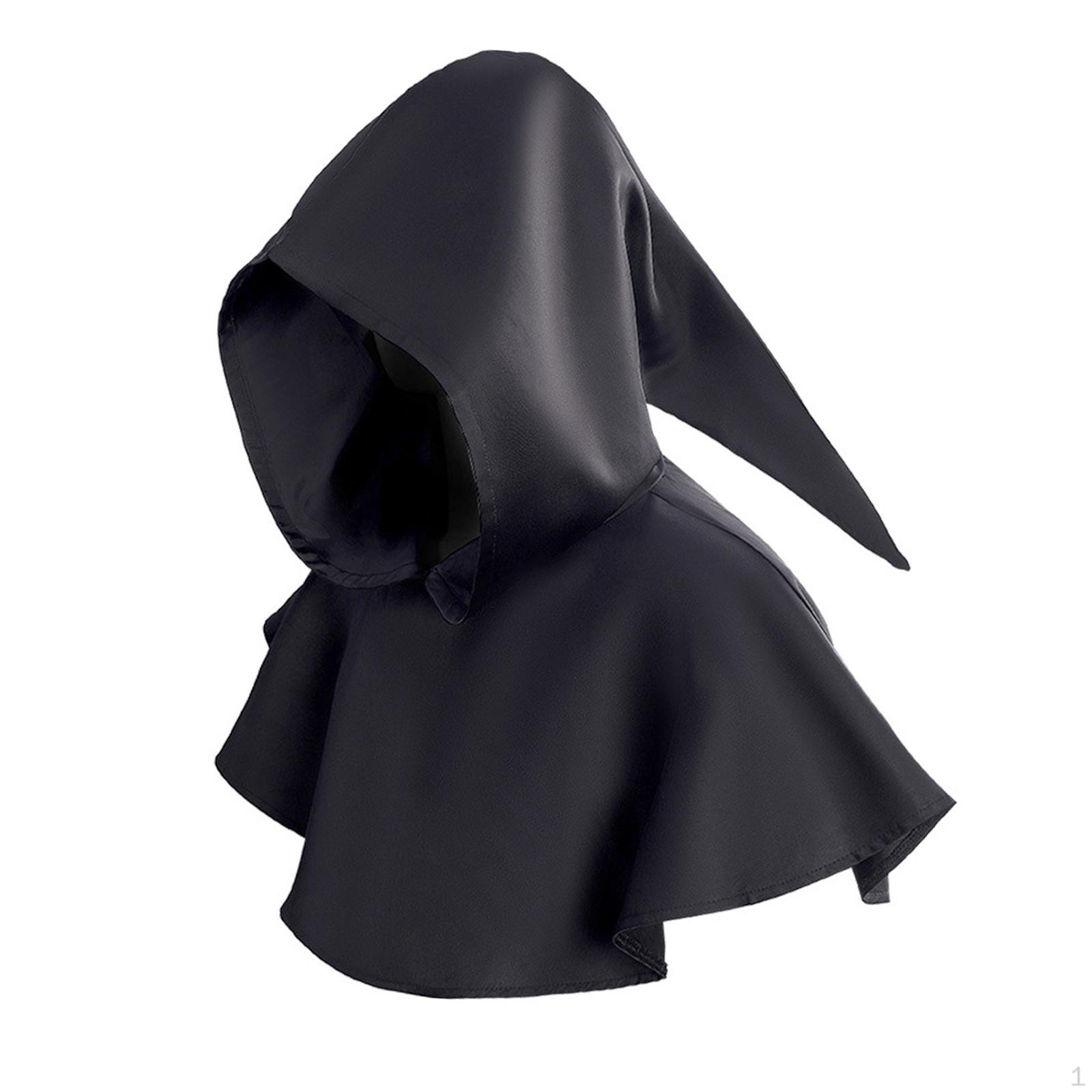 Очаровывающий Хэллоуинский Плащ с Капюшоном для Косплея чёрный