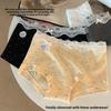 Girl Spring and Autumn Wave Dot Sweet Lace Cotton Breathable Antibacterial No Trace In The Waist Flat Angle Briefs