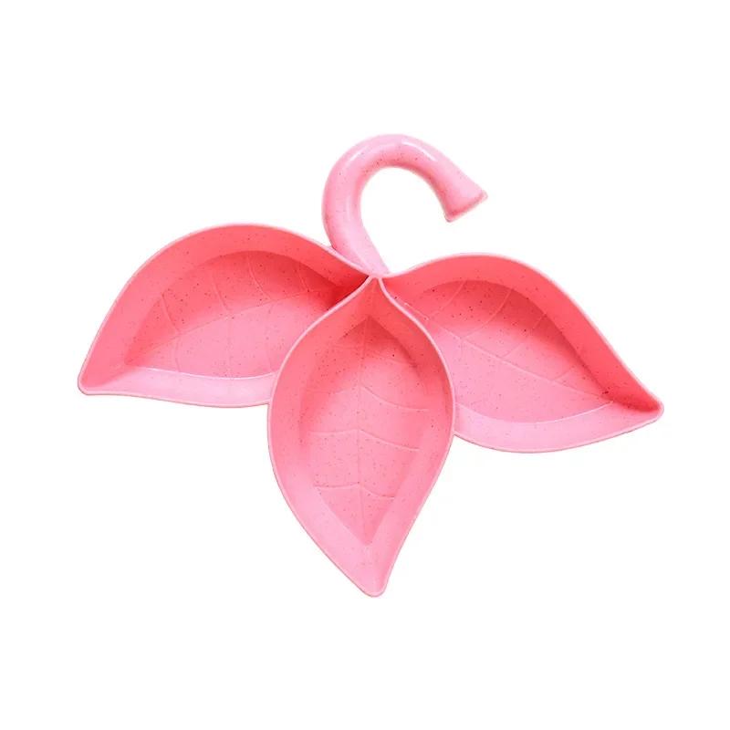 

1pc-Three-Compartment Dipping Sauce Dish, Multi-Purpose Condiment Server for Hot Pot, Flavor Plate for Restaurant and Home Use рожевий