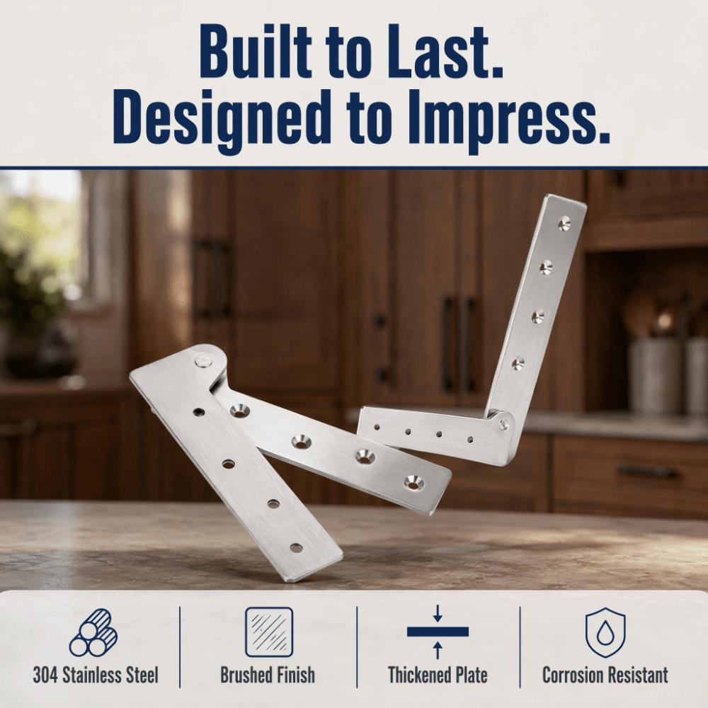 2pcs Stainless Steel Pivot Hinges Easy Install Hidden Pivot Hinges Cabinet Pivot Hinges  Fence Sheds