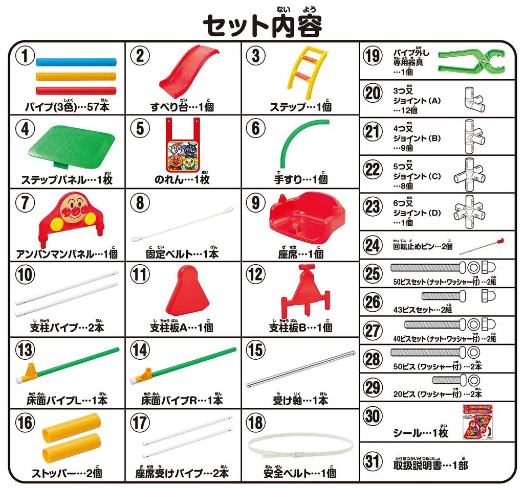AGATSUMA Anpanman My Child Genius Swing Park DX Red let 2-5