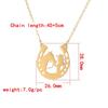Horse Hoof Pendant Necklace for Women Elegant Minimalist Fashion Jewelry Gift for Birthday Festival Dinner Party Creative Neck