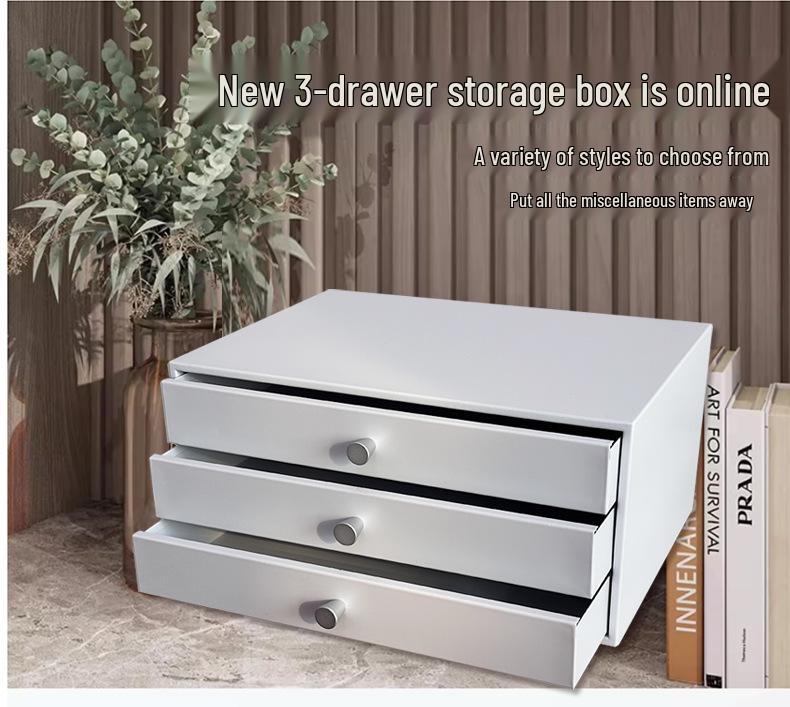 Wrought Iron Multi-layer Desktop Storage Box with Drawers for Keys, Combs, and Cosmetics