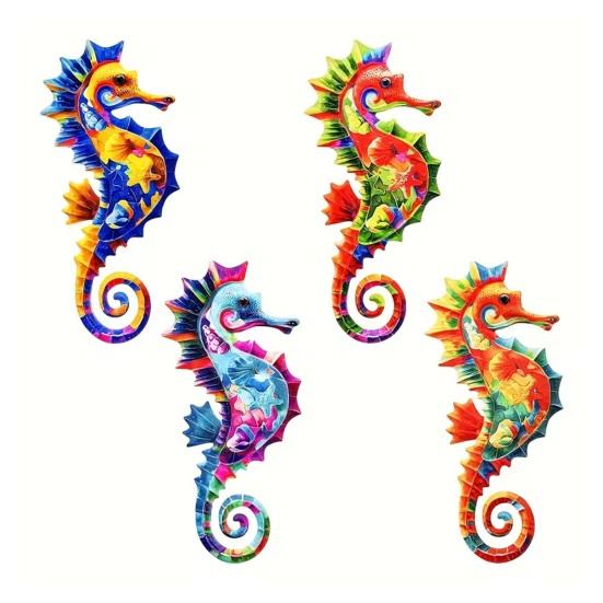 

Набор из 4 деревянных морских коньков для настенного декора, деревенский декор для садового забора, патио, гостиной, спальни, прибрежные морские украшения для дома, улицы Sets