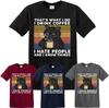 That What I Do Drink Coffee Hate People Vintage T-shirt Cat Kitten Retro