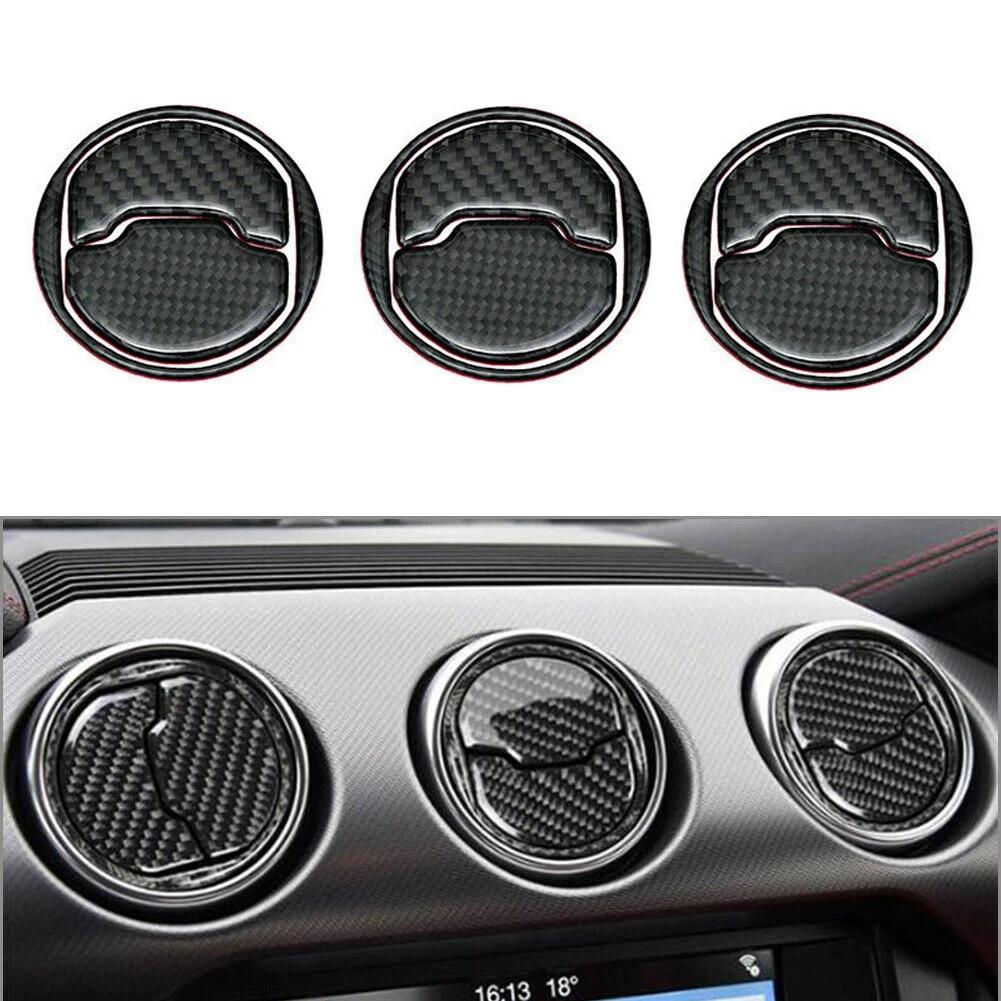 

1 комплект, внутренняя накладка из углеродного волокна для внутреннего вентиляционного отверстия, накладка для Ford Mustang 2015-автомобильные аксессуары, стиль интерьера A