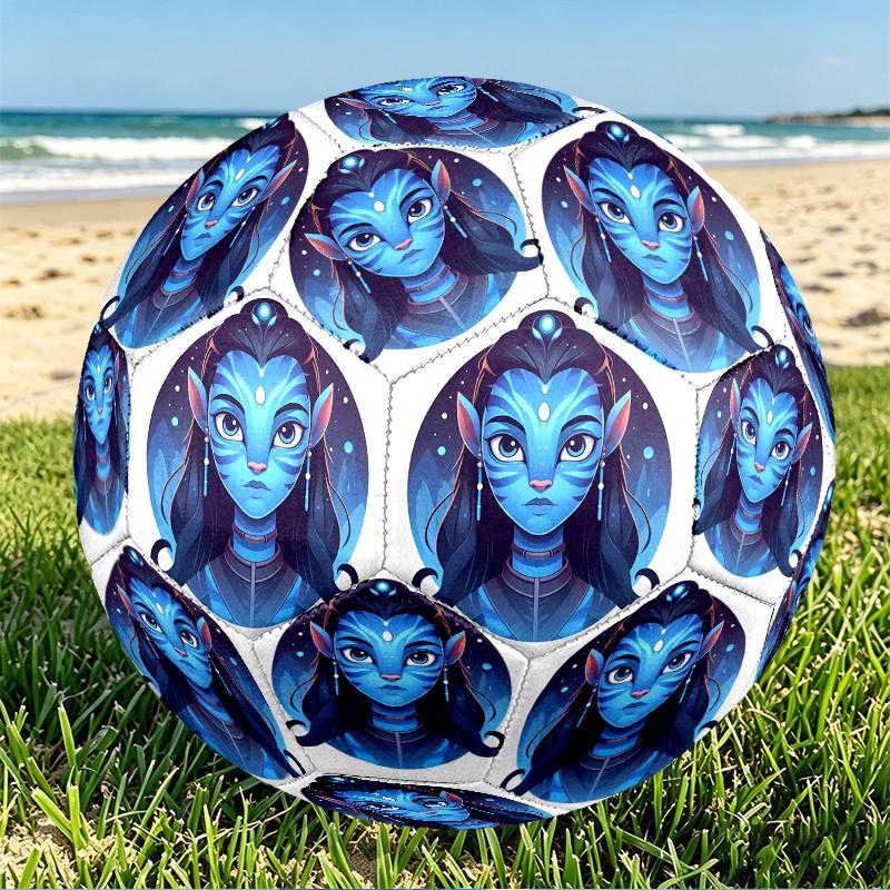 Avatar Print Size 5 Soccer Ball, PU Wear Resistant Football for Match Training and Daily Practice, Birthday Gift for Soccer Fans