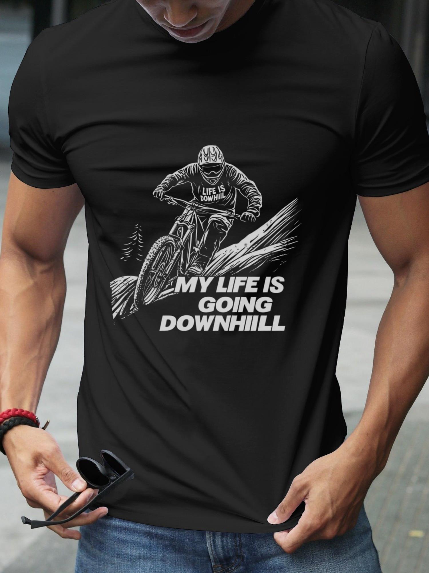 1pc downhill mountain biker graphic T-shirt S