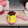 Simuliertes Pudding-Fütterspielzeug mit einziehbarem Löffel Rollenspiel Plüschtier Baby-Puppe Fütterungs-Interaktionsspielzeug Osterkorb-Füller