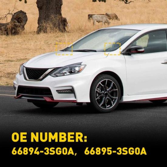 2pcs Windshield Wiper Side Cowl Extension Cover Trim For 13-19 Nissan Sentra EXV