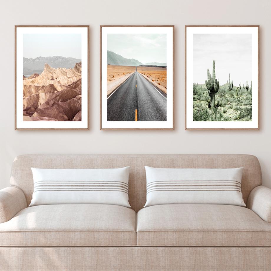 Road Giant Cactus Colorado River Canyon Nordic Posters And Prints Canvas Painting Wall Art Pictures For Living Room Home Decor