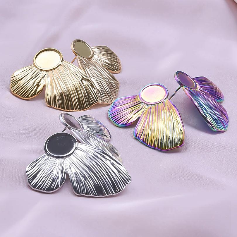 304 Stainless Steel Round Wire Earrings with Butterfly Backing - Titanium Steel Cross Design