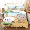 Fashion Adorable Peach And Goma Cat Bedding Set Single Twin Full Queen King Size Bed Set Kids Bedroom Duvetcover Sets Bed