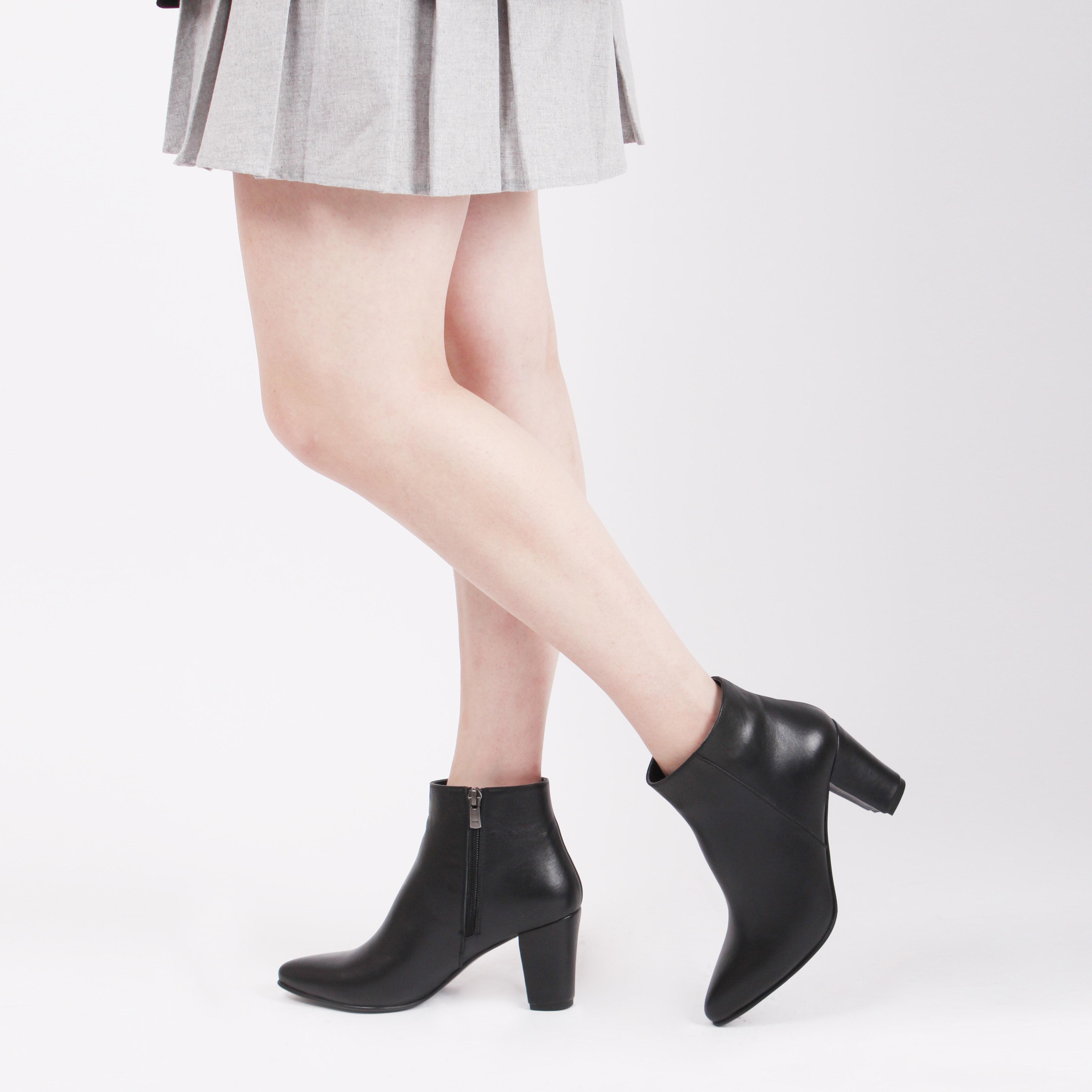 

Женские зимние сапоги из натуральной кожи с черной боковой молнией на низком каблуке повседневные стильные женские сапоги