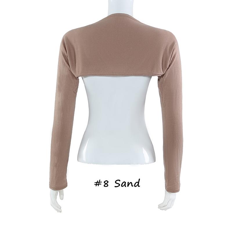 Elastic Modal Cotton Jersey Full Neck Sleeve Woman Muslim Long Arm Cover Shrug Shoulder Oversleeve Suncreen Wear Sleeves