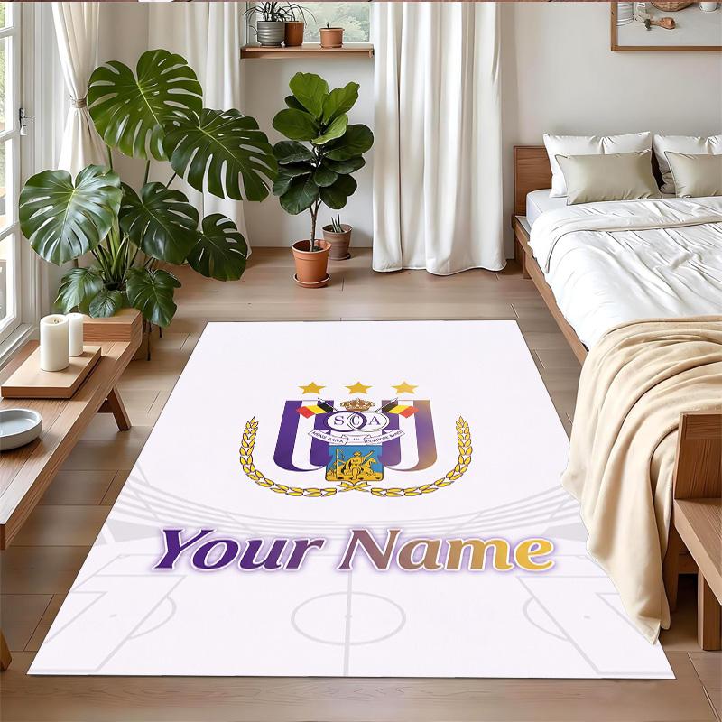 Crystal Velvet Rug Custom Name Text, Soft Non Slip Floor Mat Home DecorAnderlecht FC