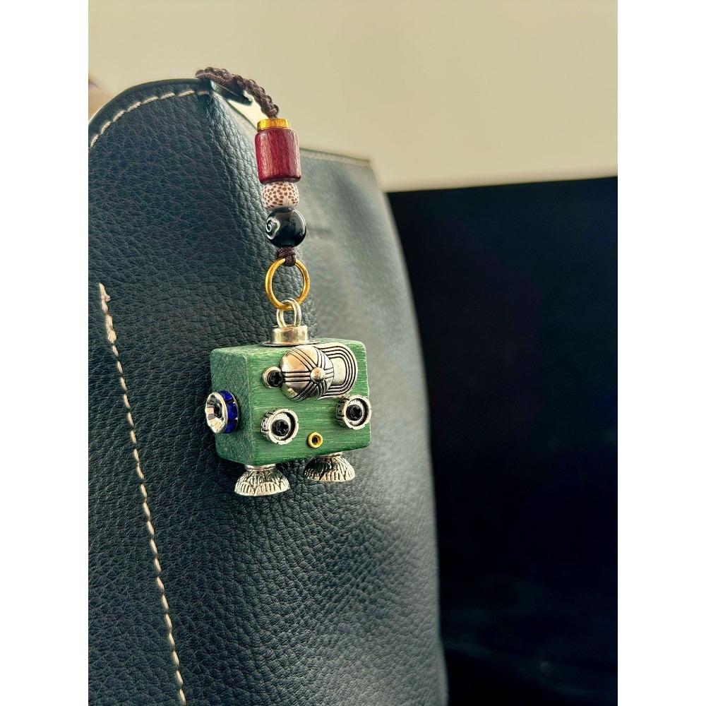 Handmade DIY Punk Bag Pendant Robot Mobile Phone Chain Keychain Tide Play Pendant Pendant Night