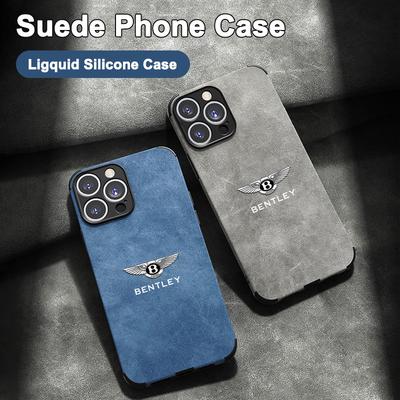 B-Bentley-B LOGO Suede All-inclusive Phone Case Cover For Bentley for iPhone 11 12 13 14 15 16 17 Pro X XR XS Max Mini 7 8 Plus
