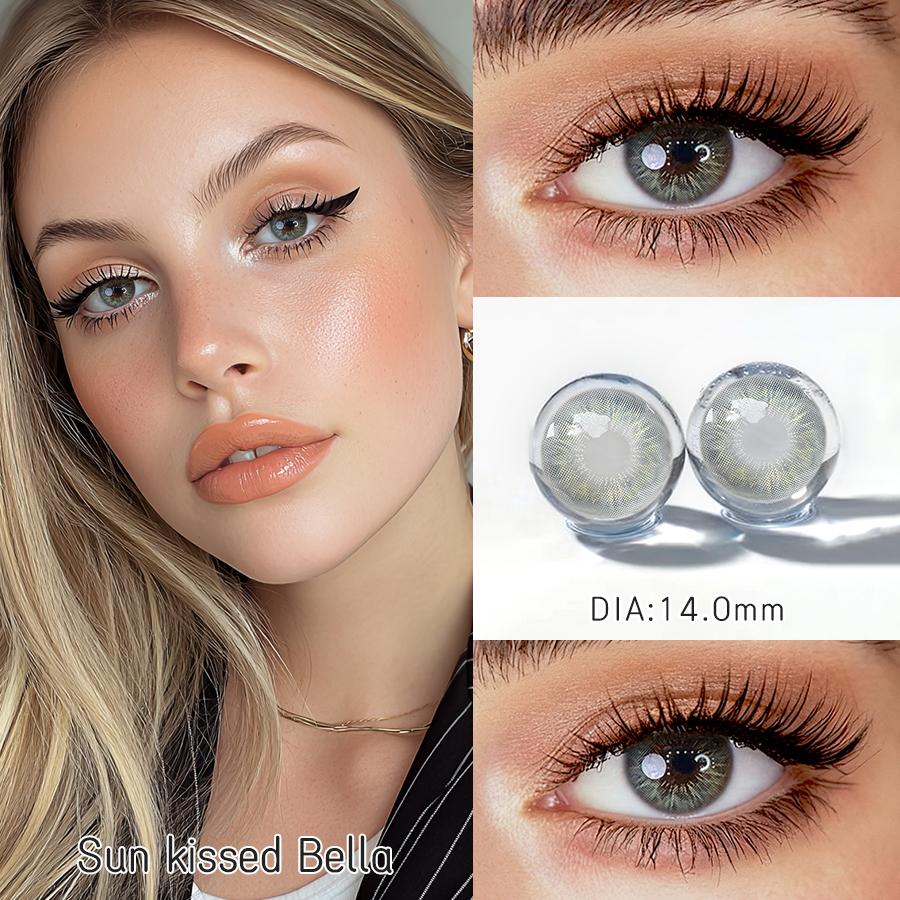 FreshLady Sun Kissed Colored Contact Lenses 14.2mm Soft Yearly Contacts for Daily Wear, Halloween & Makeup Looks