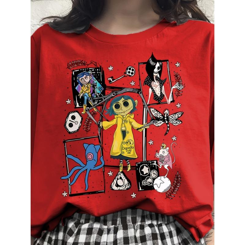 Women's Casual Round Neck Portrait Printed Polyester Fiber T-Shirt Fashion Street Oversized Short-Sleeved Summer Ladies Clothing