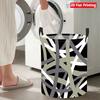 Collapsible Laundry Basket Large Round Waterproof Fabric Hamper Dirty Clothes Storage Bin Toy Organizer with Handles