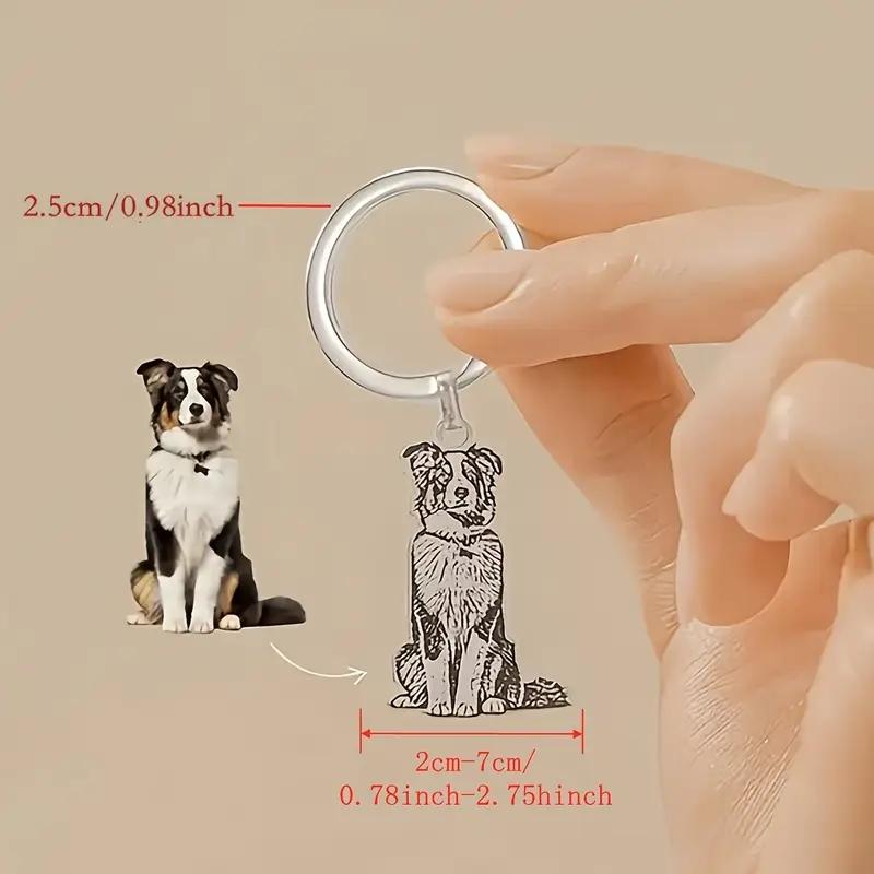 Custom Engraved Pet Memorial Keychain , Dog Cat Horse Bird Portrait, Durable Pet Lover Gift ,Pet Memorial Jewelry