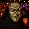 Flexible Latex Skeleton Mask Halloween Scary Mask, Realistic Rotten Hood, Horror Party Atmospheric NPC Comfortable for Secret Room & Cosplay
